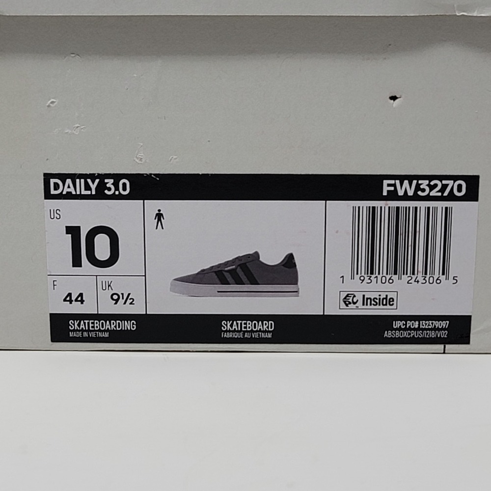 Adidas Daily 3.0 FW3270 Casual Shoes Men's Size 10 Skateboarding Dove Gray Black - Picture 7 of 8